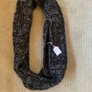 Gray & Black Knitted Infinity Scarf